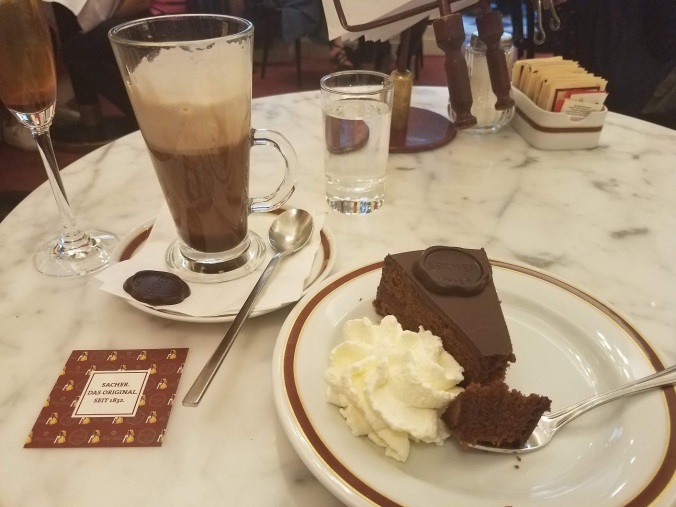 Torte and coffee at Sacher Cafe
