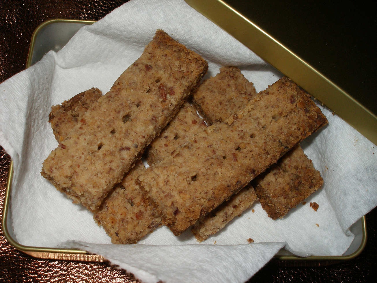 freshly baked pecan shortbread